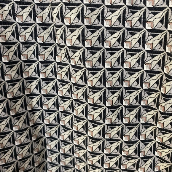 Pendleton Shirt Mens Medium Beige Black Short Sleeve Button Front Geometric - Picture 4 of 8